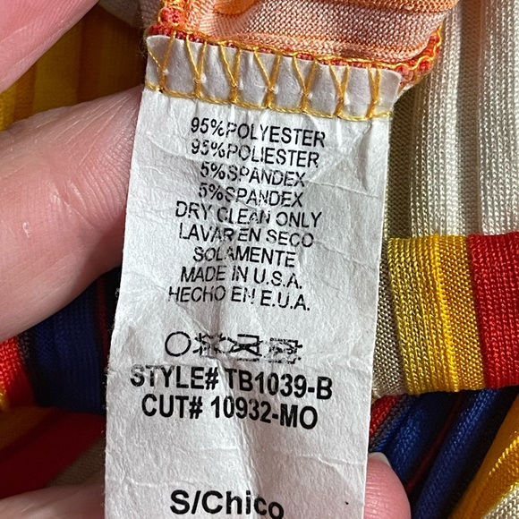 AKIRA palazzo wide leg pants rainbow of colors size small boxDN - Picture 3 of 6